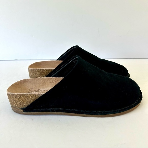 Splendid Black Suede Clog Shoe Minimalist Scandigirl Potato Casey NWOT Size 6 - Picture 3 of 10